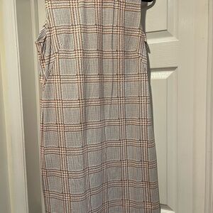 J. McLaughlin Houndstooth plaid Pattern Dress in Pink , grey and Cream